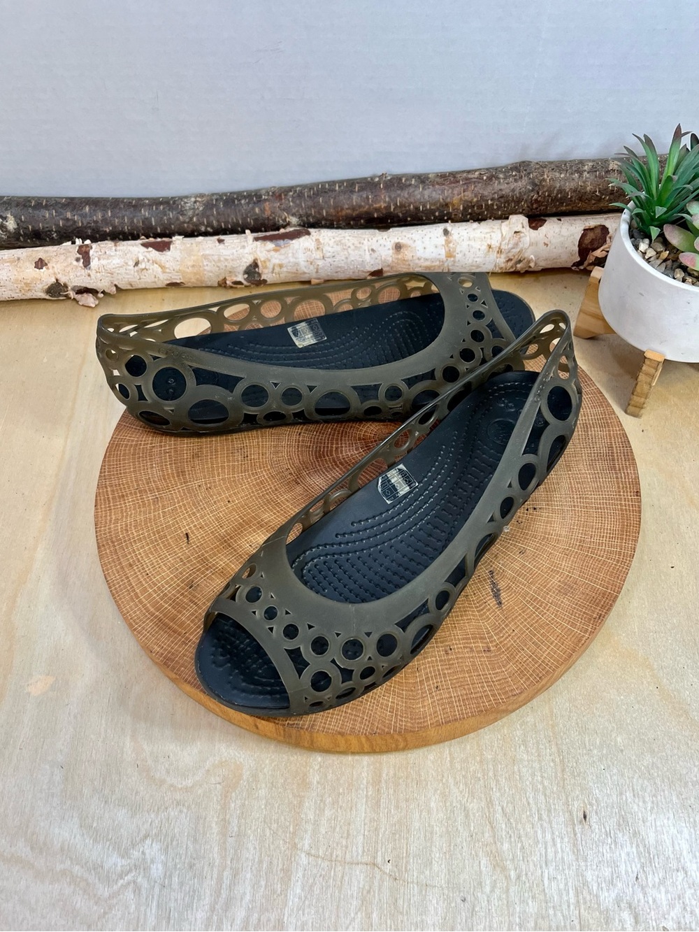 Crocs Adrina Flats Black W9 | Lightweight Comfort Slip-Ons